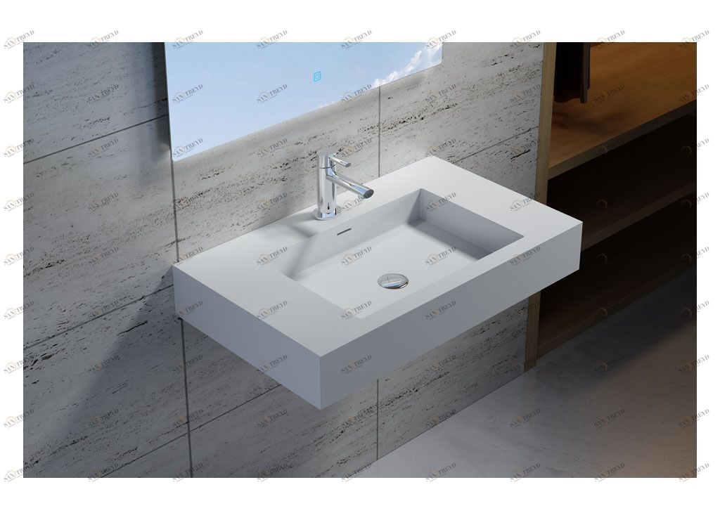 K75 Подвесная раковина настенная прямоугольная Aquanet  белая 