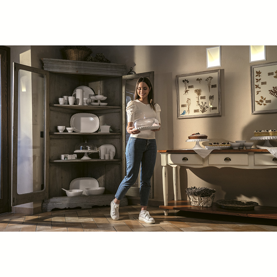 199500156 Блюдо сервировочное с крышкой tiffany, D36 см, молочно-белое Guzzini  - Вид №1