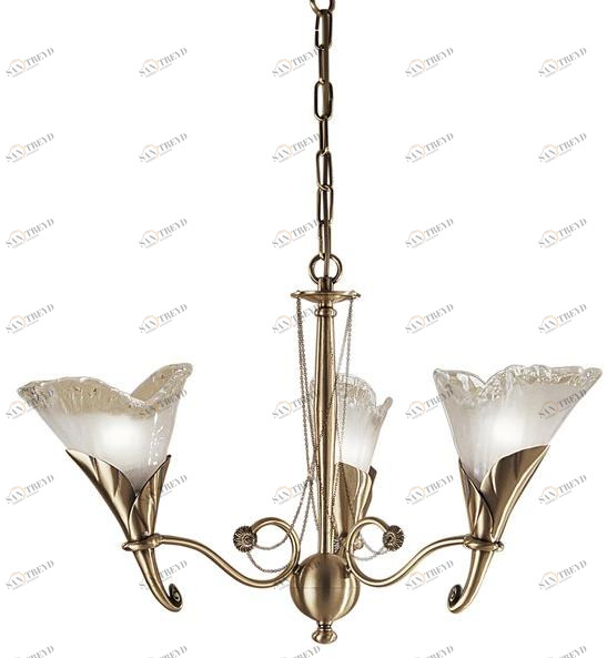 Possoni Illuminazione Люстра из атласной латуни с белым стеклом Creamy 315/3 