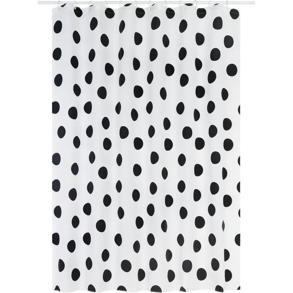 Штора для ванны Bacchetta Polka Nero с кольцами 180x200 см полиэстер , цвет мультиколор 84621377 STLM-2027194 Шторы текстильные - Вид №1
