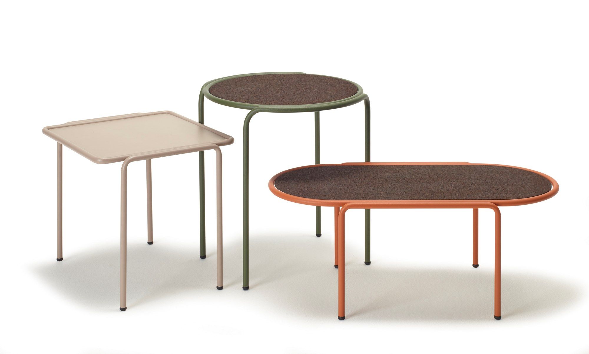 Круглый журнальный столик из окрашенного металла и пробки S-CAB Dress_Code ARCH-00055813 - Вид №1