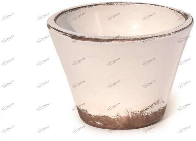 PAOLELLI GARDEN Низкий садовый горшок из терракоты ручной работы Smaltata firenze 25 4847