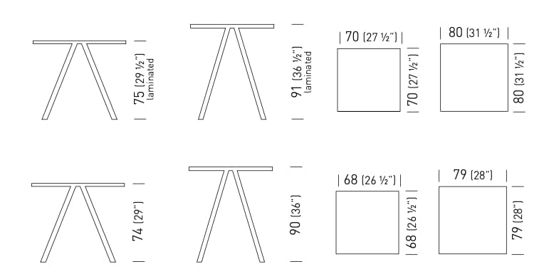 Квадратный ламинированный стол с 4 ножками GABER NORMAN SQUARE ARCH-00047700 - Вид №4