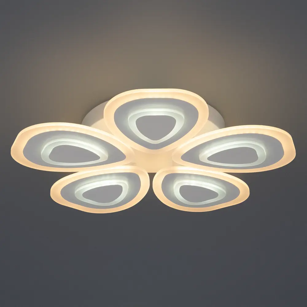 Люстра потолочная светодиодная Escada 10223/5LED 94W с пультом управления, 28 м², регулируемый белый свет, цвет белый STLM-2039655 - Вид №1