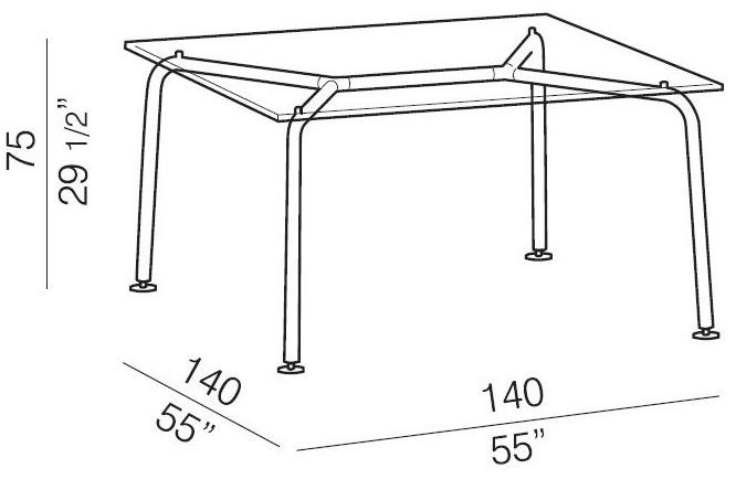 REXITE Квадратный стол из стали и хрусталя sun-id-1406531 - Вид №2