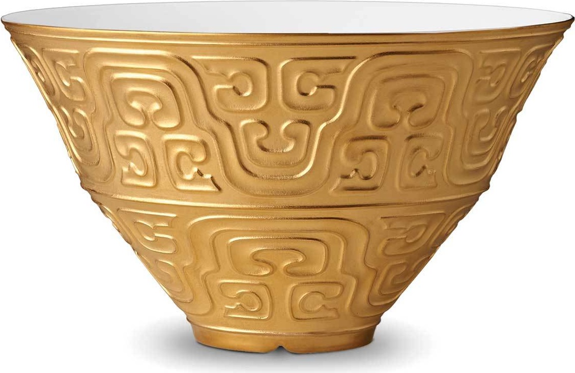 10571409 L’Objet Салатник 24см "Династия "Хань" (золотой декор) Фарфор 