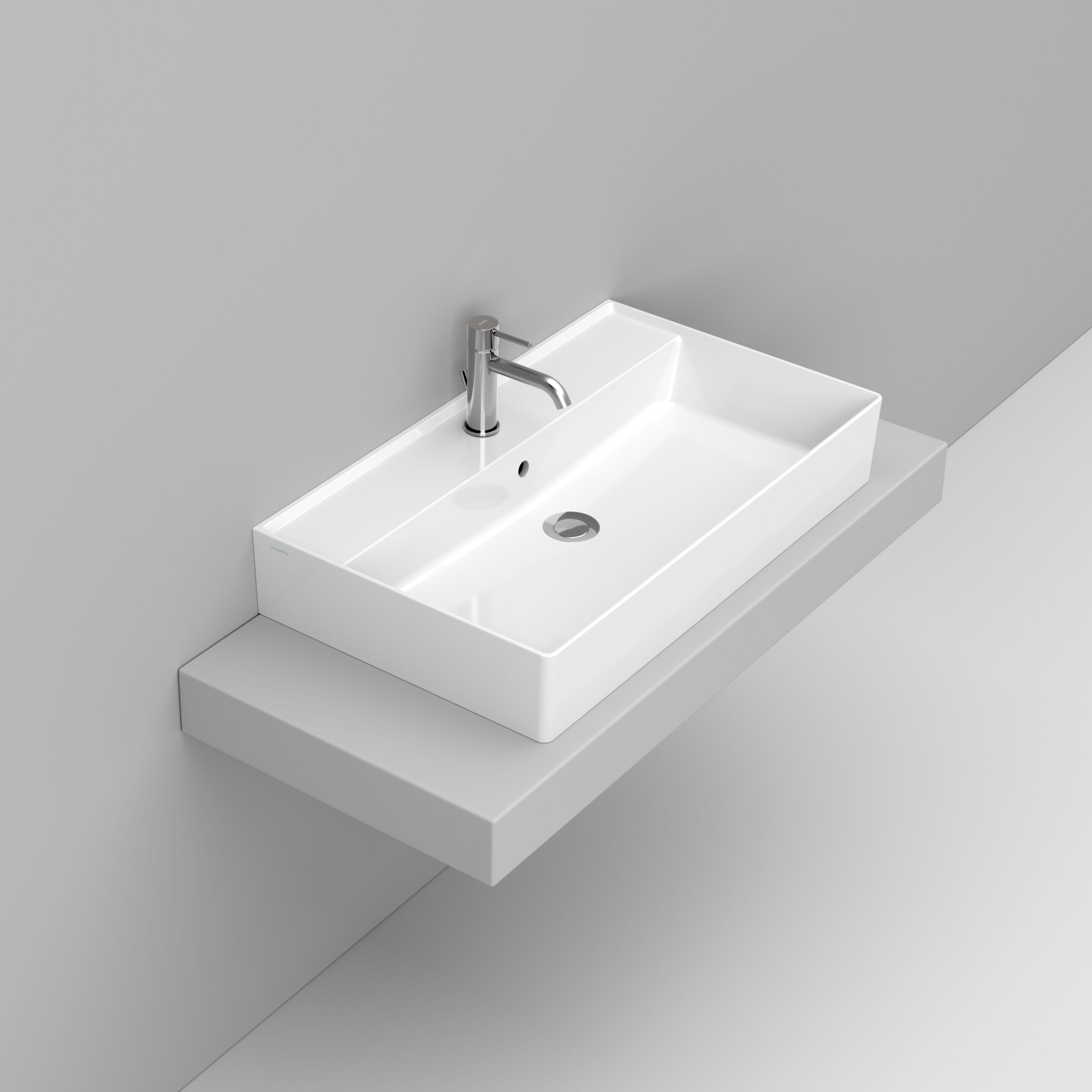 Керамическая раковина с одной столешницей с переливом Ceramica Dolomite несколько ARCH-00004077 - Вид №6