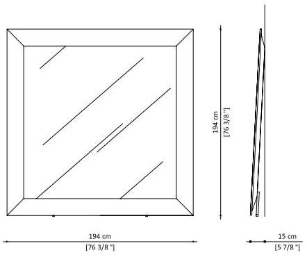 Paolo Castelli Напольное металлическое зеркало в современном стиле с настенной рамой  Ill.best.520  - Вид №3