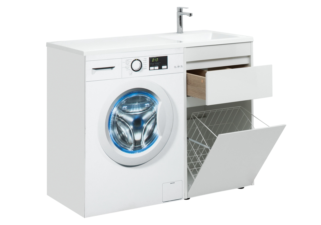 Тумба с раковиной Aquanet Токио 110 R белый (напольная, 1 ящик) 0023928900235498 - Вид №1