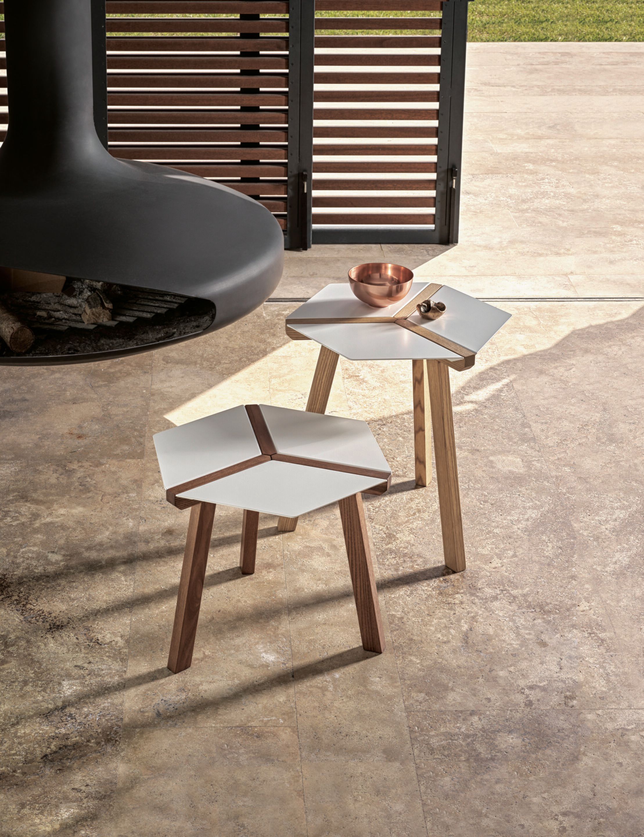 Шестигранный стол из стали и дерева Bontempi Casa ESA ARCH-00048484 - Вид №2