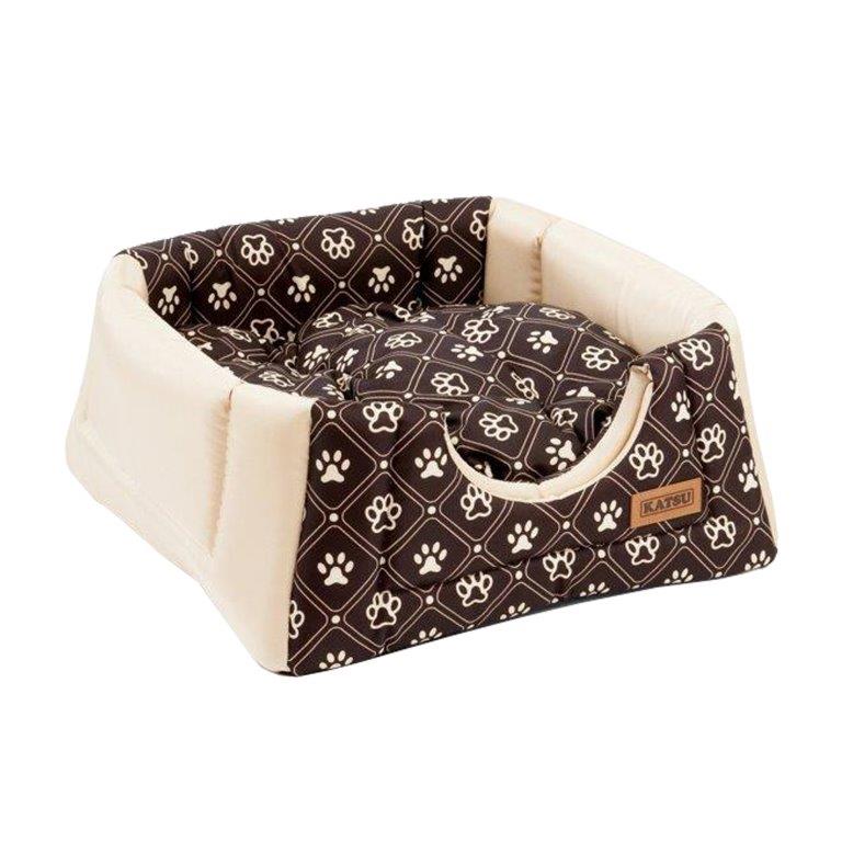 ПР0047803 Домик-трансформер для собак Hopi Dog Paws бежево-коричневый 40х40х35см KATSU 