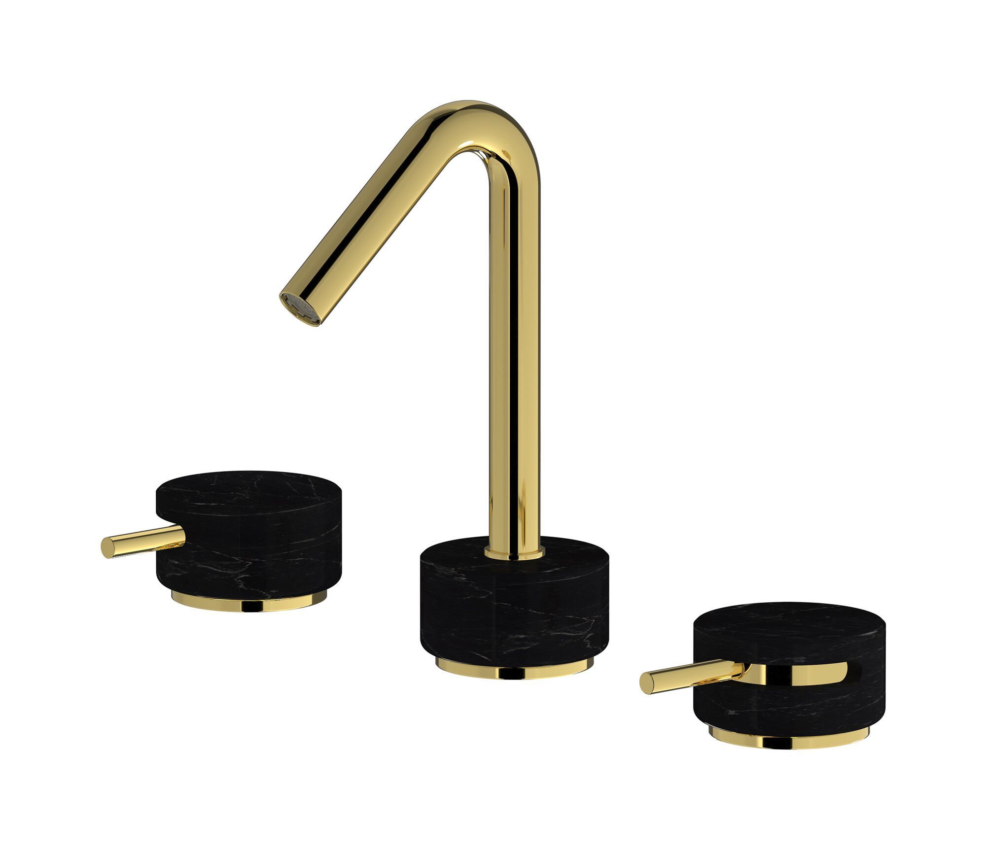 Смеситель для раковины с 3 отверстиями для мраморной столешницы с автоматическим сливом IB мрамор + мрамор Elle ARCH-00040657 - Вид №11