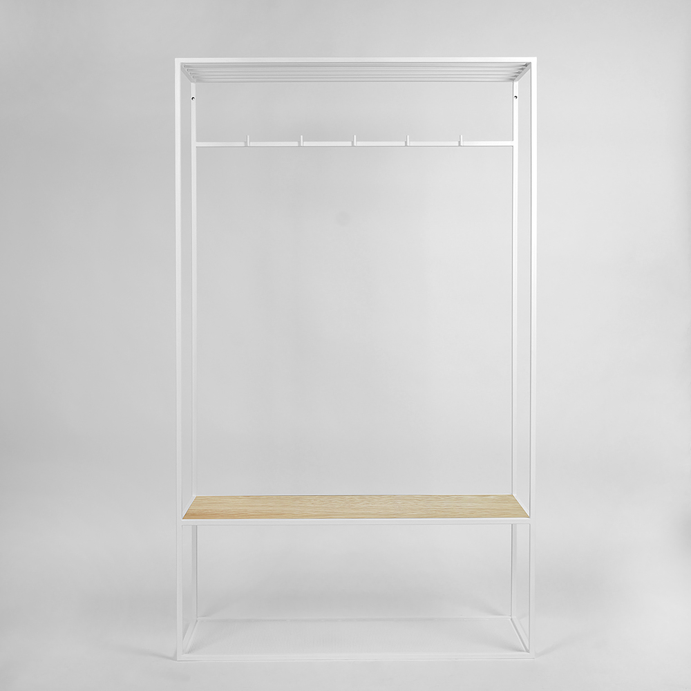 Вешалка в прихожую с полкой белая, светлый дуб Hallra white INTELLIGENT DESIGN ВЕШАЛКИ HALLRA 261051 Белый  - Вид №1