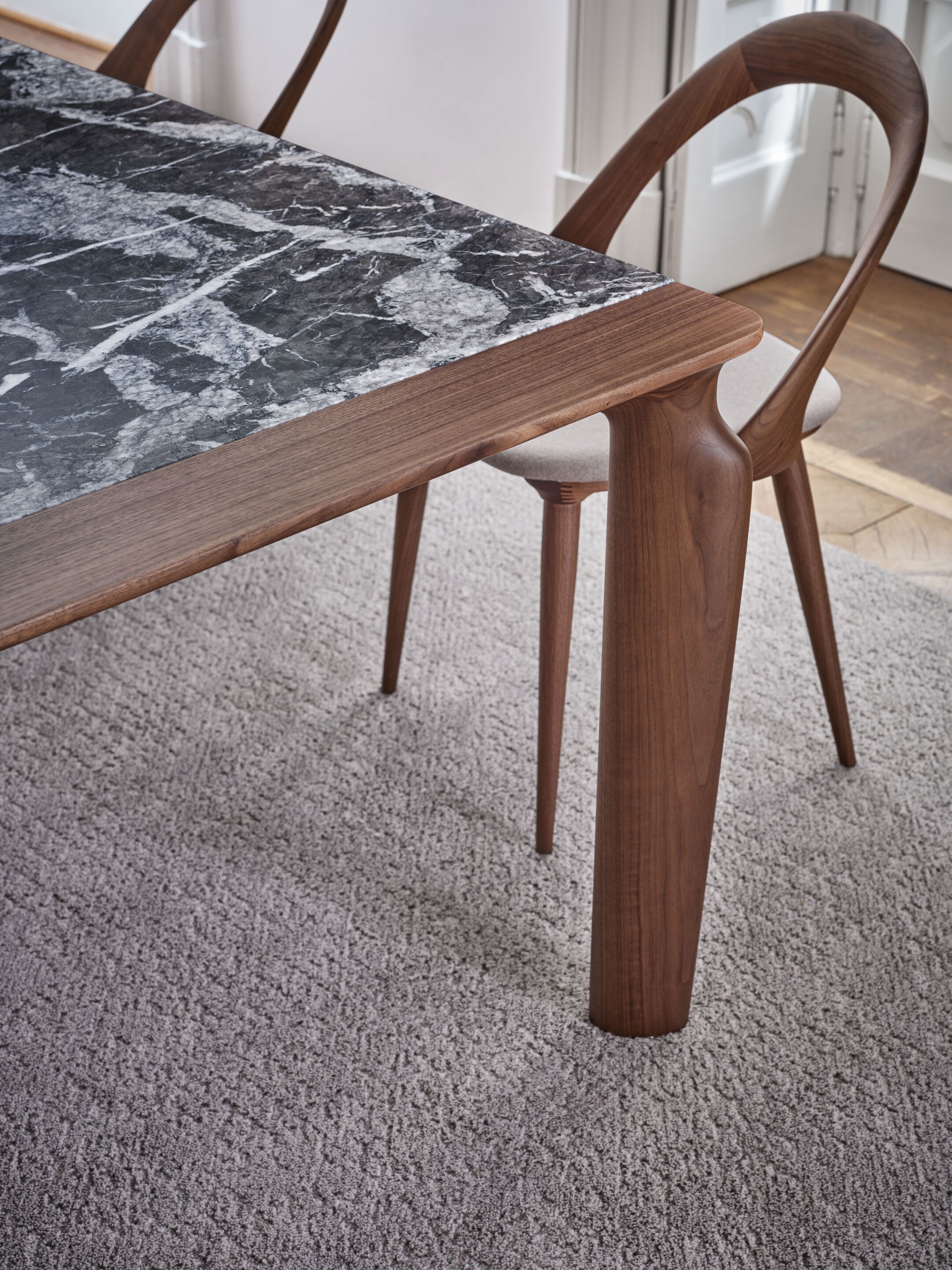 Прямоугольный обеденный стол из ореха и мрамора Porada двадцать четыре ARCH-00052296 - Вид №2