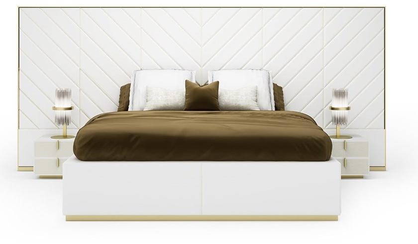 Paolo Castelli Двуспальная кровать из ткани с высоким изголовьем sun-id-1379140 - Вид №1