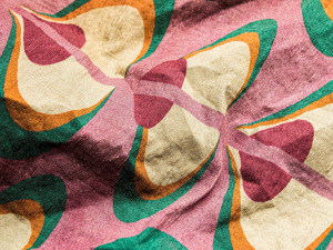 Ткань из льна, полиамида и эластана с графическим рисунком