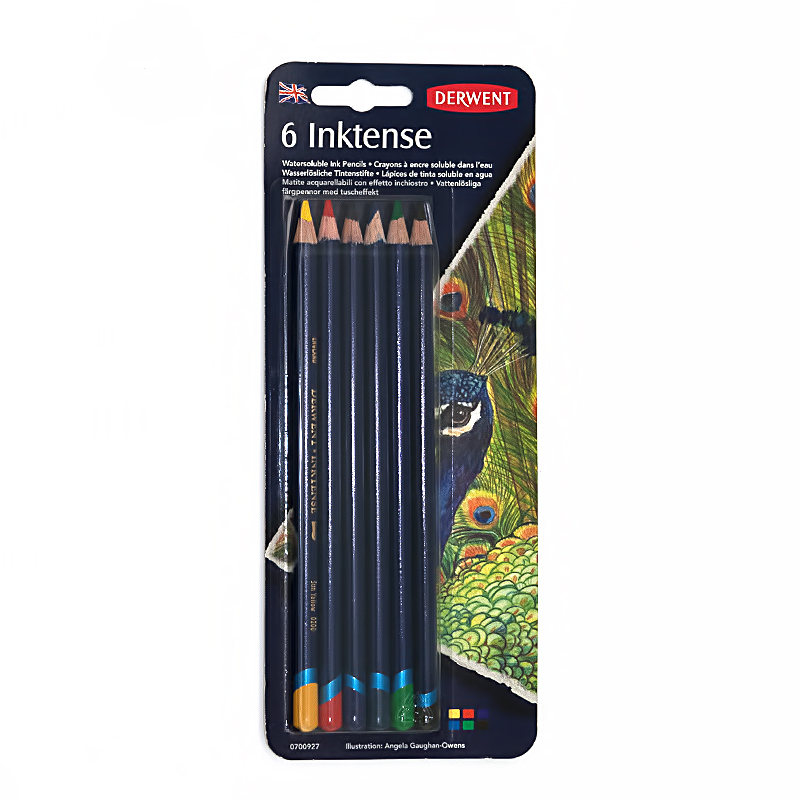 0700927 Набор акварельных карандашей Inktense 6 цв. чернильные Derwent 