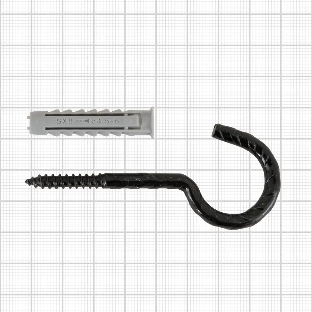 Дюбель для полнотелых материалов Fischer SX с крюком-полукольцом, 8x40 мм, нейлон, цвет коричневый, 2 шт. 12469850 STLM-2134132  - Вид №4