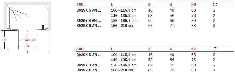 INDA® Распашная дверь с двумя фиксированными элементами для каждой ниши Azure B929… - Вид №3