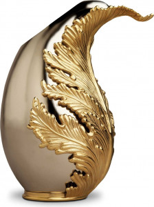 10575405 L’Objet Ваза 28см "Листья" п/к Сталь нержавеющая