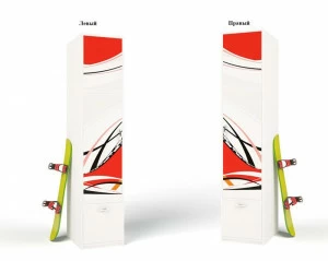 Шкаф ABC-KING с 1й дверью La-Man красный правый