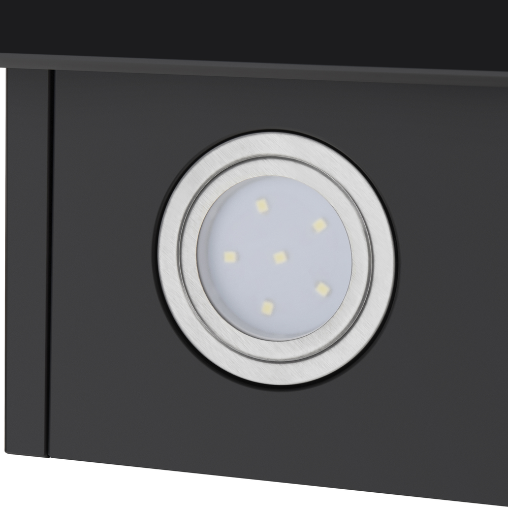 Elf 60 Glass Black Вытяжка / тип: наклонная, цвет: черный• управление: сенсорное• ширина, мм: 600• полная потребляемая мощность, вт: 102• количество скоростей: 3• максимальная производительность, м3/ч: 650• диаметр воздуховода, мм: 150• площадь кухни: до Santreyd  - Вид №10