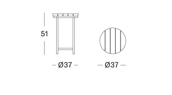 Высокий круглый алюминиевый и деревянный садовый столик Vincent sheppard Wicked ARCH-00125656 - Вид №1