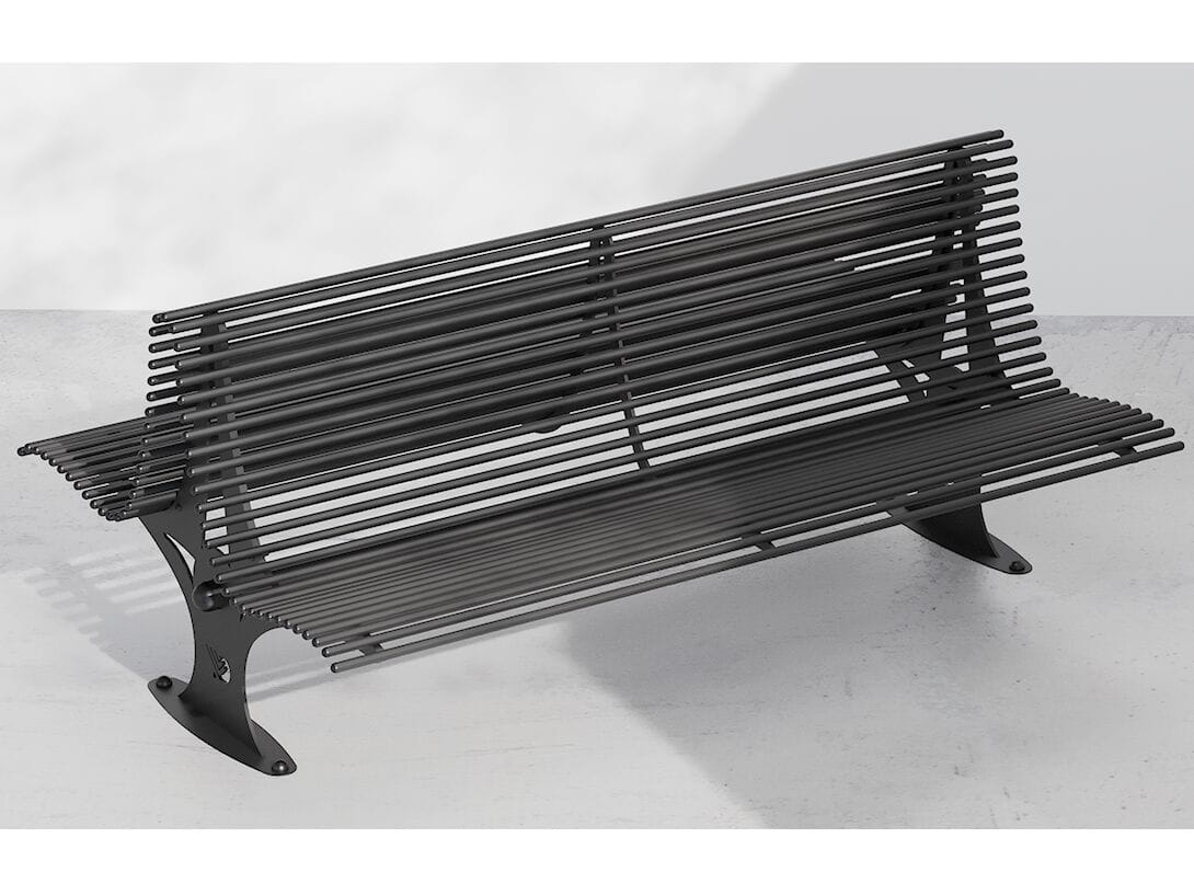 Металлическая двойная скамья со спинкой DIMCAR ARCH-00150576