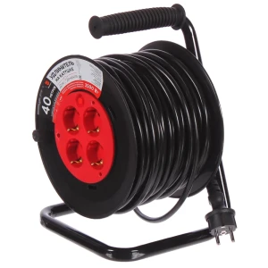 Удлинитель на катушке ЗАЩИТА ПРО с заземлением 40 метров для садовой техники 81951343