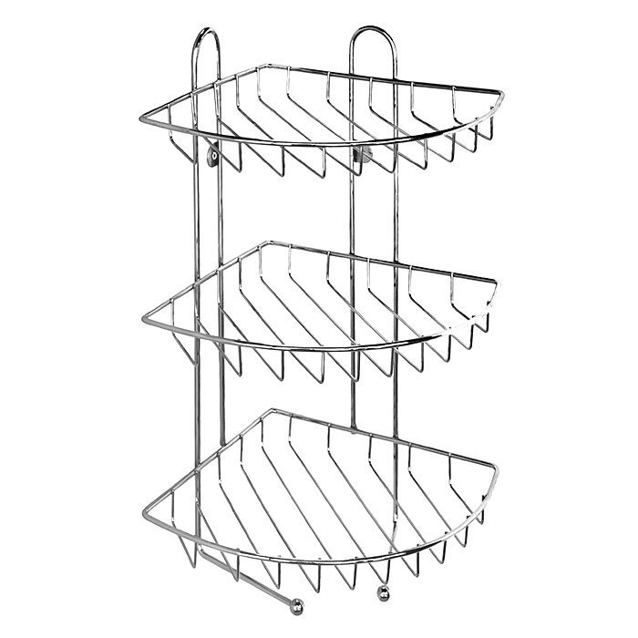 110WC30M44 Полка тре*ъярусная угловая с крючками проволока стальная 10 Milardo Shelf
