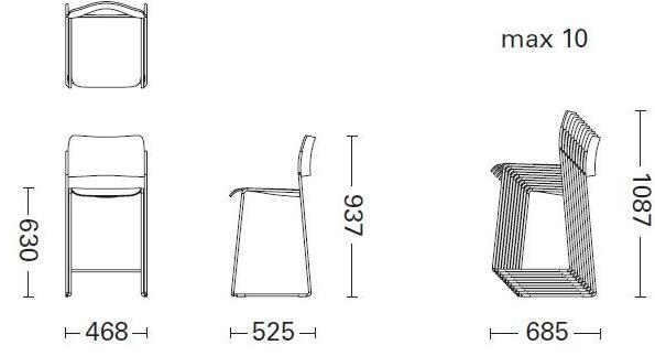 Howe Табурет с высокими санями 40/4 sun-id-1458527 - Вид №7