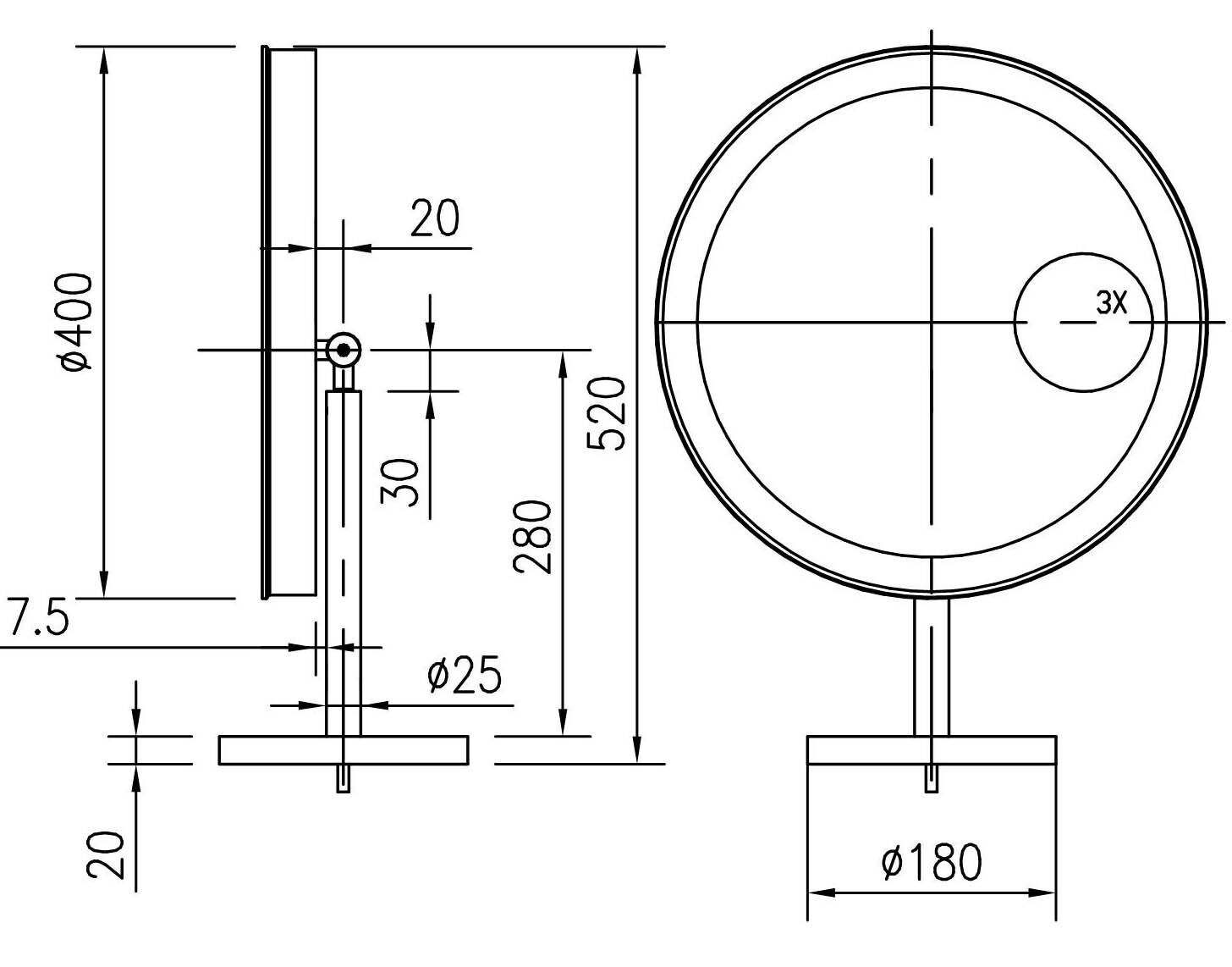 Настольное круглое увеличительное зеркало со встроенным освещением Spekkio Sun ARCH-00141088 - Вид №1