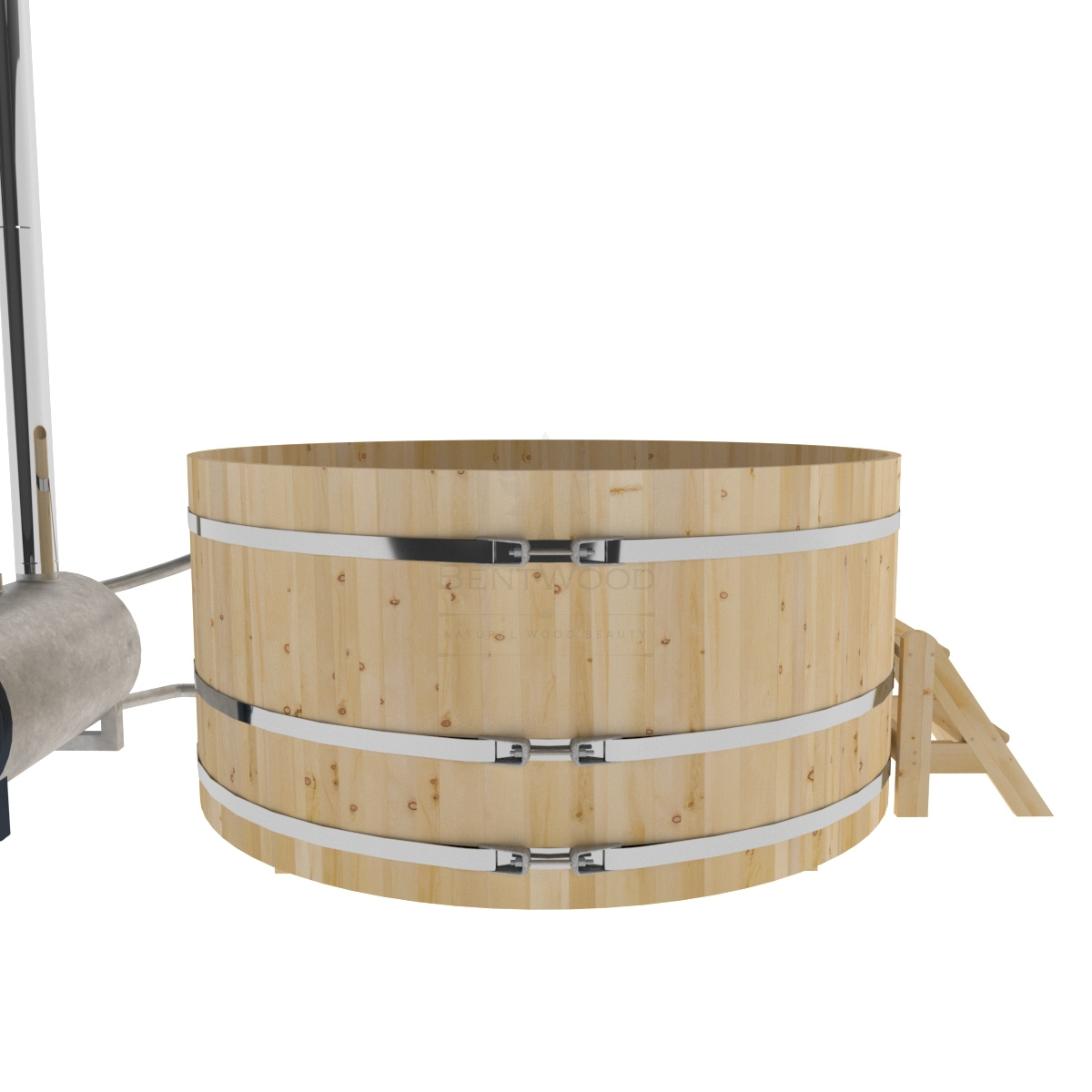 1617 Фурако из кедра D=2.1 с наружной печкой. Высота 1,0м. Исполнение "Стандарт". Alyarus  - Вид №1