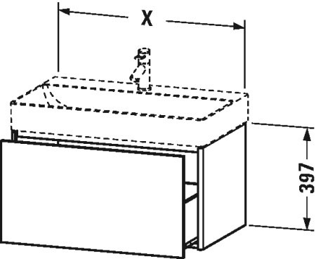 XS406101818 XSquare Тумбочка подвесная Белый матовый, декор Duravit - Вид №3