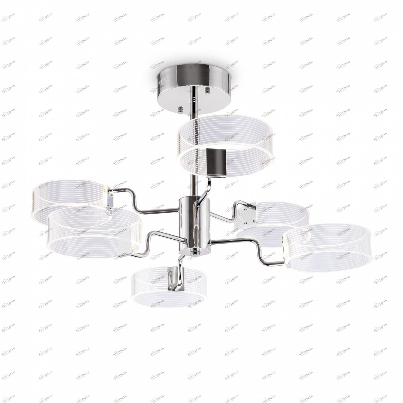 Светильник потолочный на 6 ламп хром Eva FR6039CL-L48CH FREYA LED 00-3957035 Прозрачный;хром 