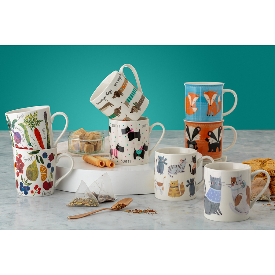 P_0059.596O Кружка woodland animals 420 мл оранжевая Price&Kensington  - Вид №3