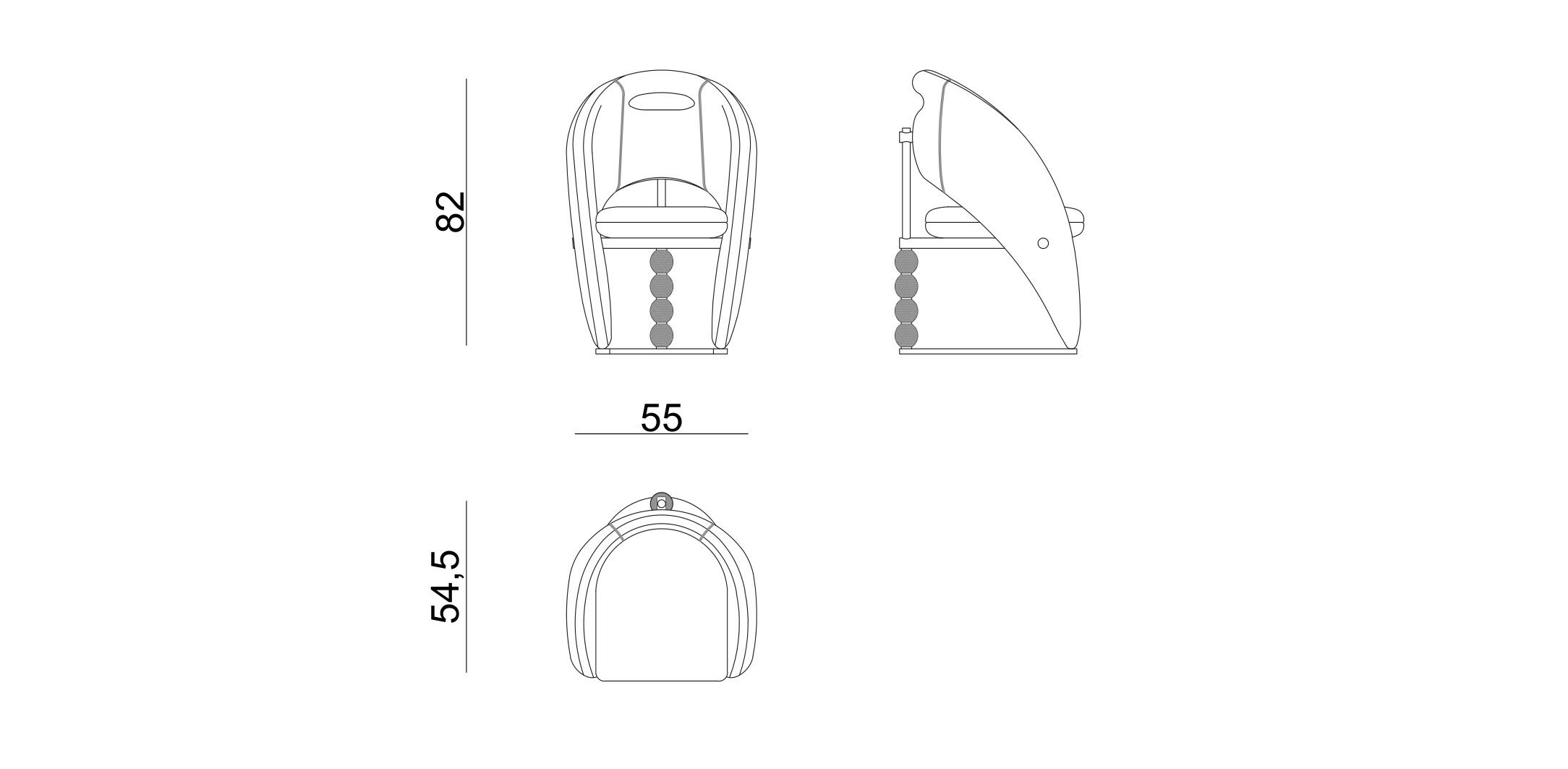 Мягкий тканевый консольный стул Zebrano Phaselis ARCH-00058099 - Вид №9