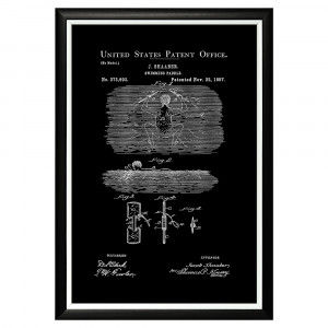 896521409_1818 Арт-постер «Патент на плавательные гантели, 1887» Object Desire