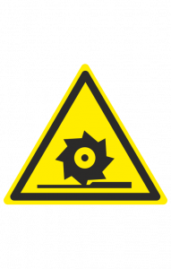 68451 Знак "Осторожно. Режущие валы"  Предупреждающие знаки размер 100 х 100 мм