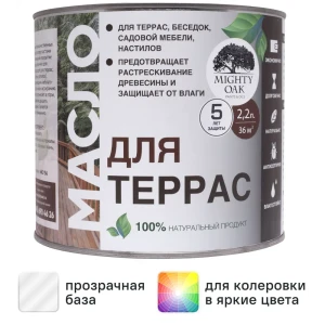 Масло для террас Mighty Oak бесцветное 2.2 л