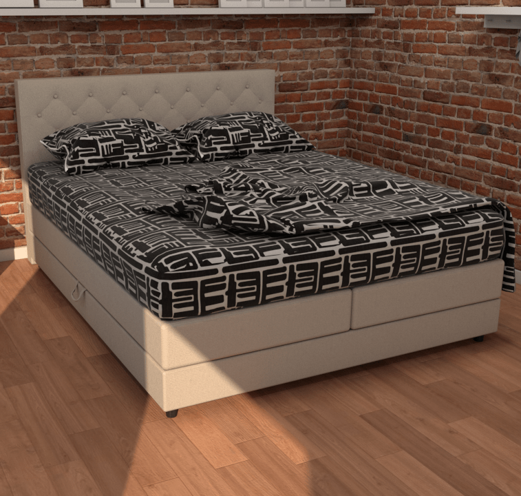 Кровать двуспальная комплект 180х200 бежевая "Уэльс" BELABEDDING УЭЛЬС 134944 Бежевый - Вид №1