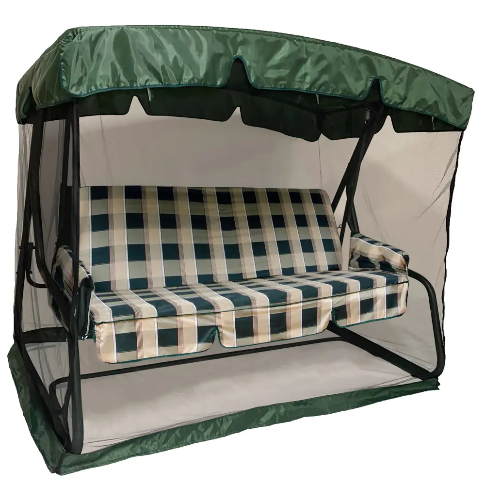 Качели садовые Greengard Эдем 3-местные с тентом и москитной сеткой 89436119 STLM-1581721