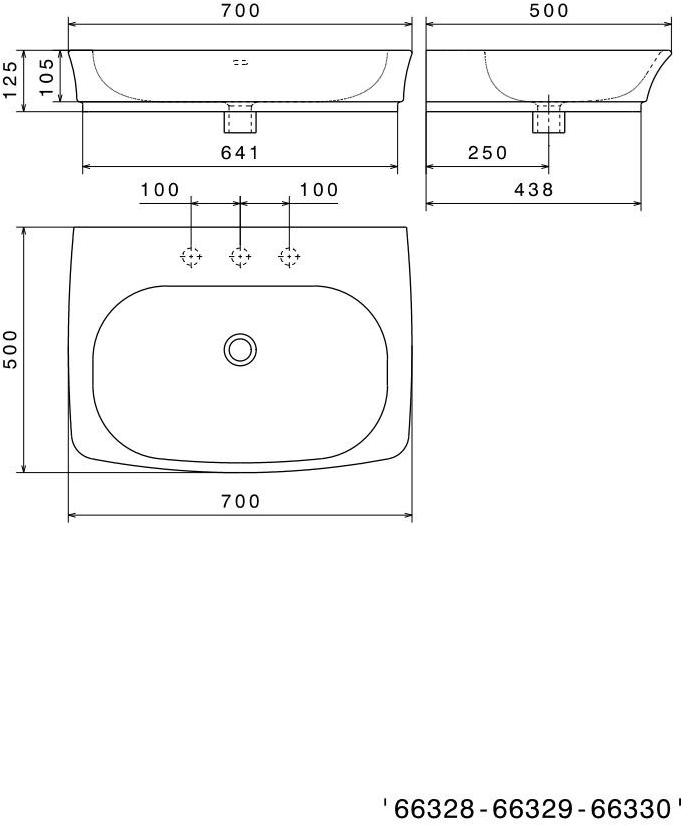 66328-29-30 Подвесная раковина настенная овальная Newform Lavabi белая - Вид №1