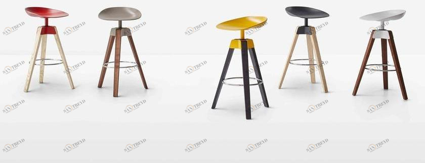 Bonaldo Высокий табурет на жердочке из полипропилена с подставкой для ног sun-id-1402050