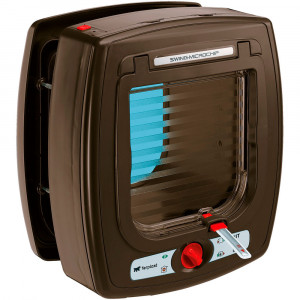 ПР0028509 Автоматическая дверь для животных SWING MICROCHIP, коричневая, определяющая микрочипы FERPLAST