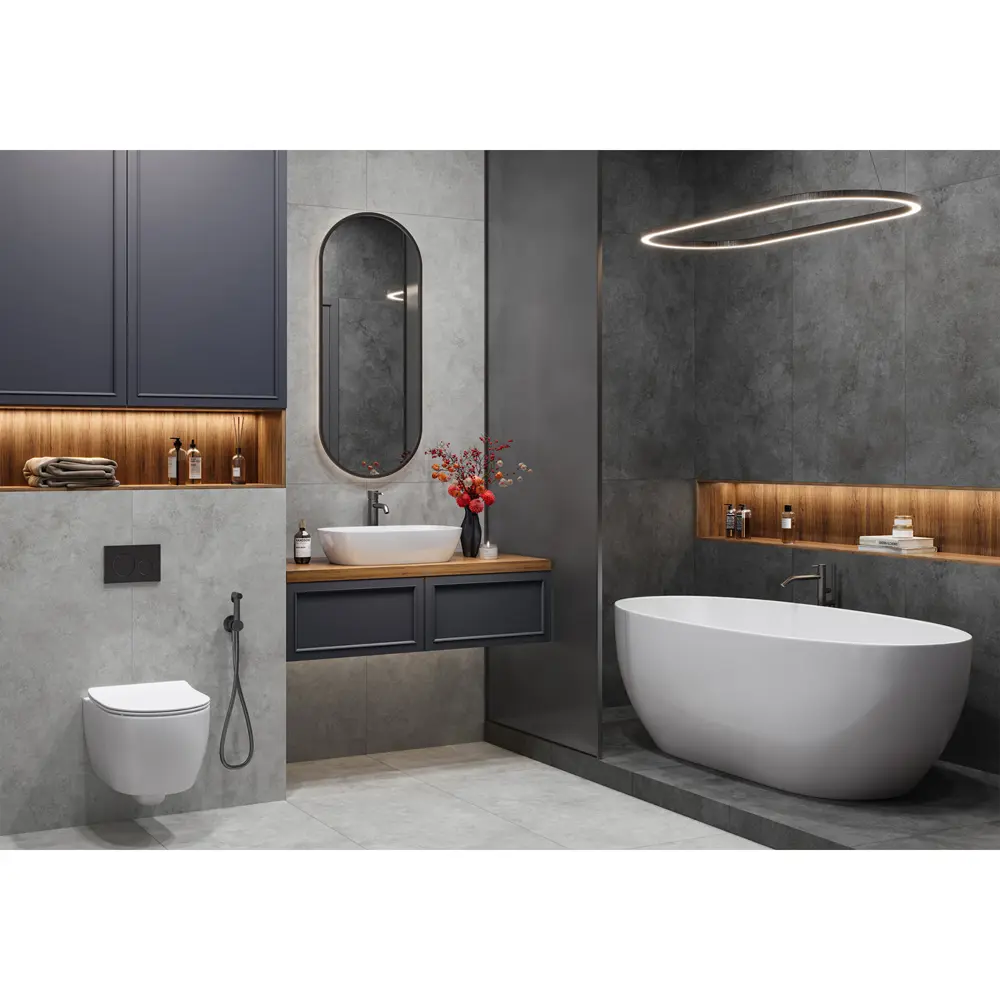 Глазурованный керамогранит Alma Ceramica Power 70 60x120 см 1.44 м² матовый цвет серый 89458845 STLM-2121160