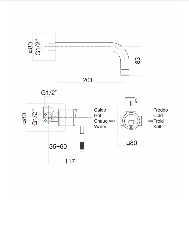 44NN5227 Смеситель для раковины , черный Fiore Xenon - Вид №2