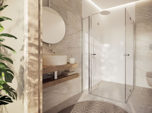 Хрустальная душевая кабина с распашной дверью