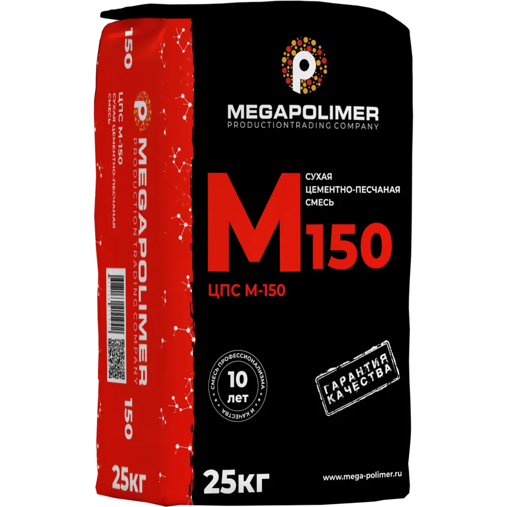 Смесь цементно-песчаная М150 (ЦПС) Megapolimer 25 кг STLM-2159242