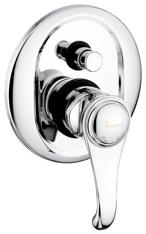 6019BC Внутристенный смеситель Tiffany на 2 выхода, цвет белый-хром EMMEVI